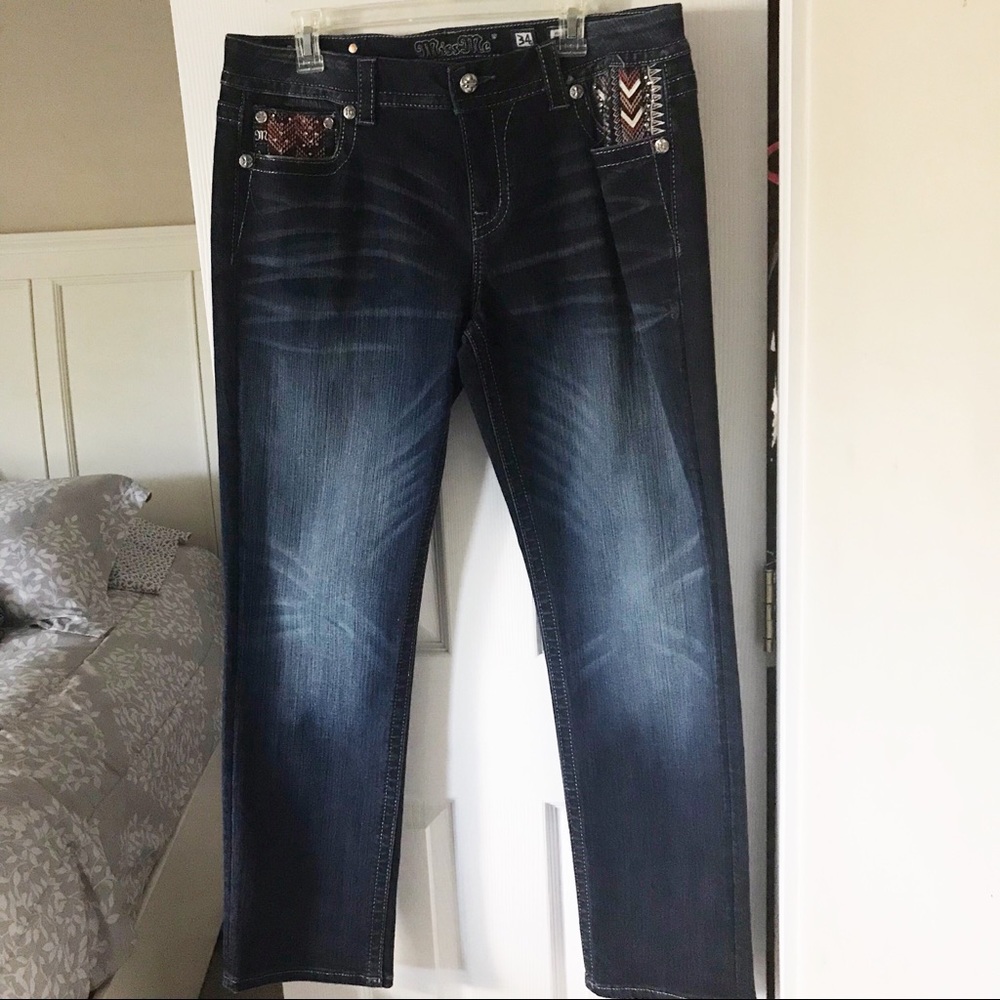 MissMe Mid Rise Denim Jeans - Size 34
